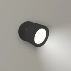 Newgarden LED-væglampe Roll 8, sort, drejelig