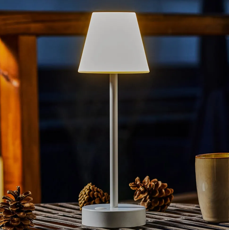Newgarden Lola Slim LED-bordlampe, batteri, hvid
