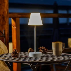 Newgarden Lola Slim LED-bordlampe, batteri, hvid