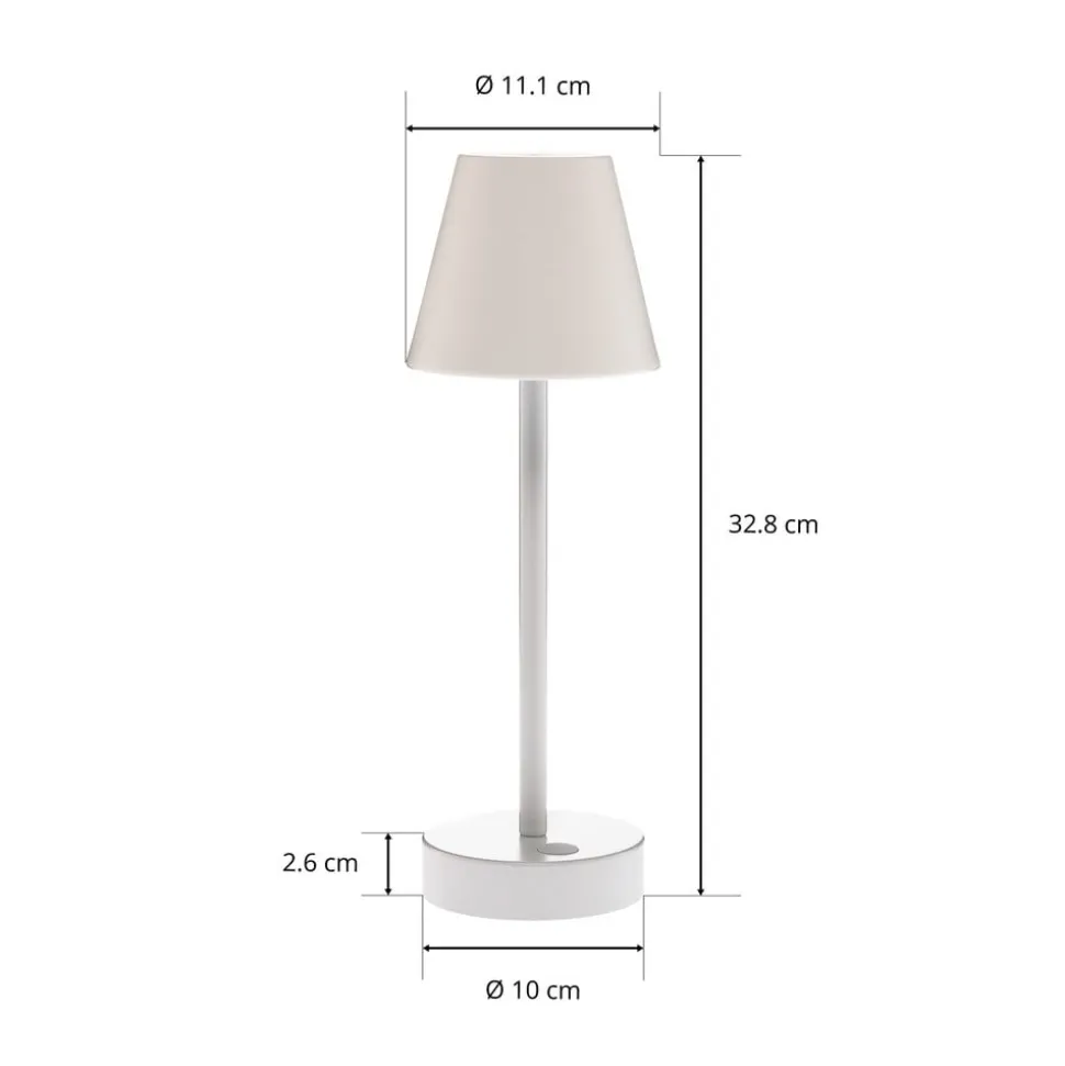 Newgarden Lola Slim LED-bordlampe, batteri, hvid