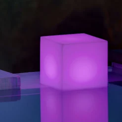 Newgarden solcellelampe Cuby cube, højde 32 cm
