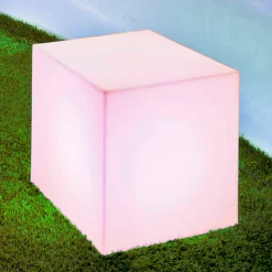 Newgarden solcellelampe Cuby cube, højde 43 cm