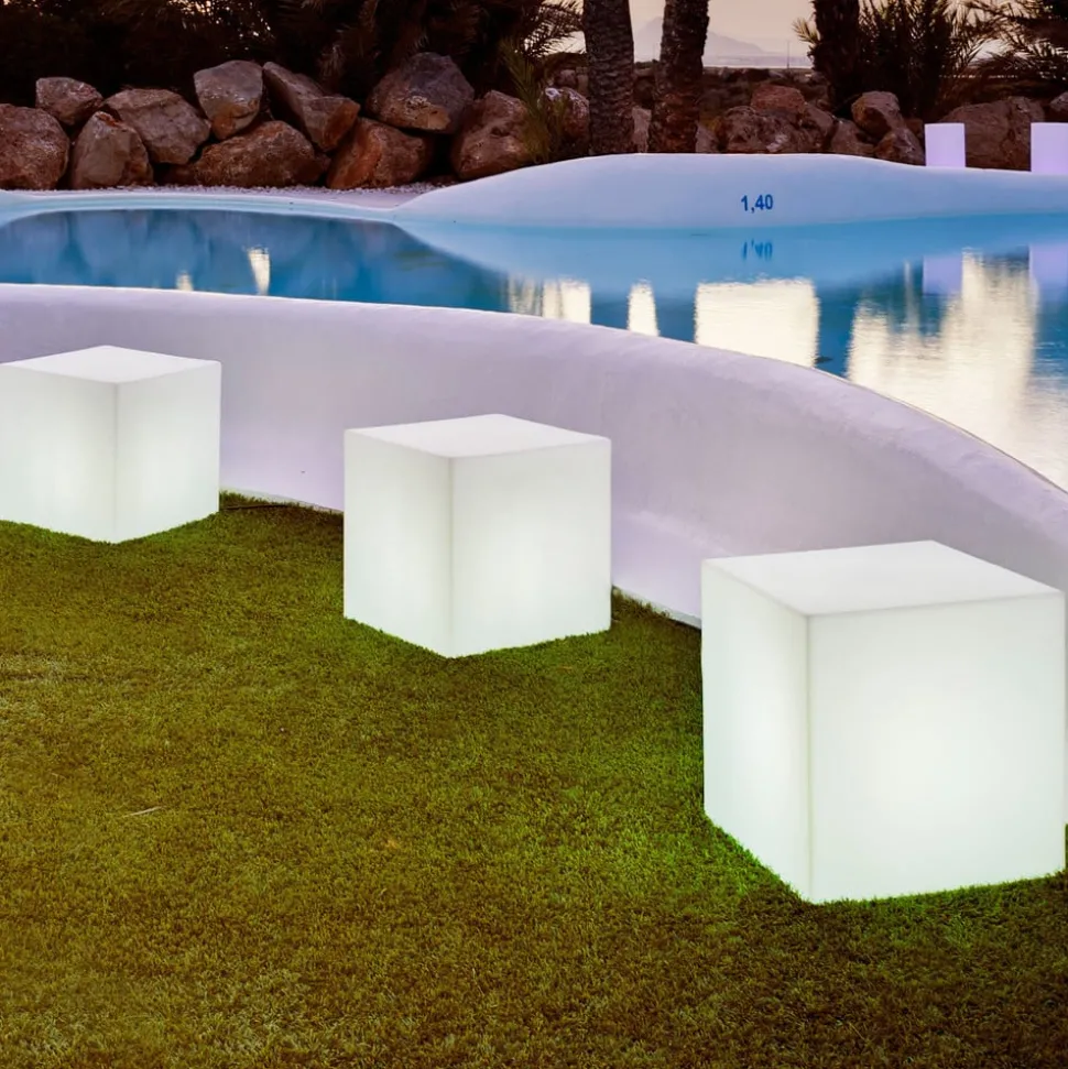 Newgarden solcellelampe Cuby cube, højde 43 cm