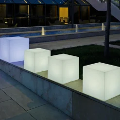 Newgarden solcellelampe Cuby cube, højde 43 cm