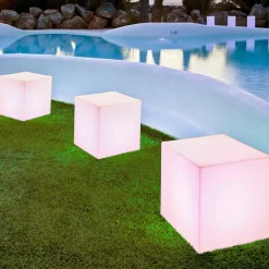 Newgarden solcellelampe Cuby cube, højde 43 cm