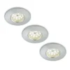 Nikas IP44 LED indbygningsspot, alu, 3 stk.