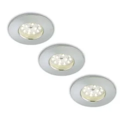 Nikas IP44 LED indbygningsspot, alu, 3 stk.