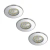 Nikas IP44 LED indbygningsspot, krom, 3 stk.