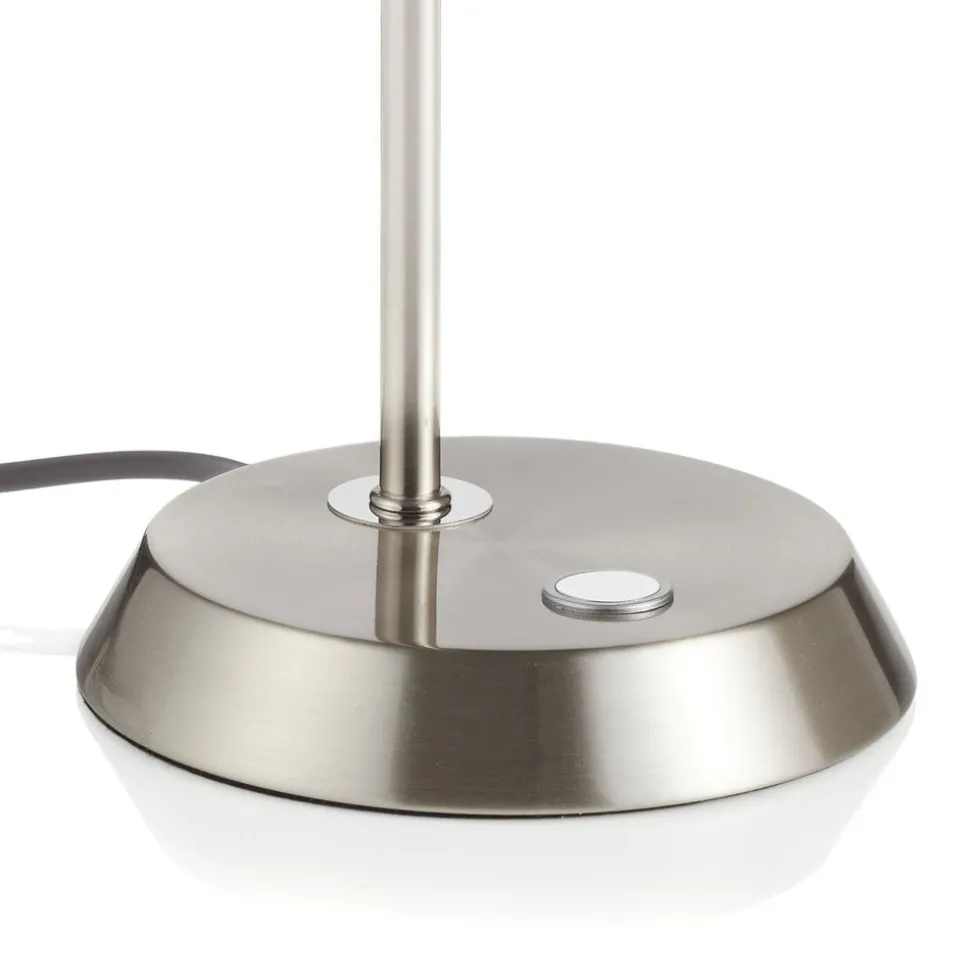 Nikkelfarvet LED bordlampe Narcos