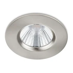 Nikkelfarvet LED-indbygningsspot Zagros, IP65