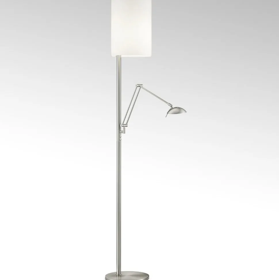 Nola LED-gulvlampe mat nikkel
