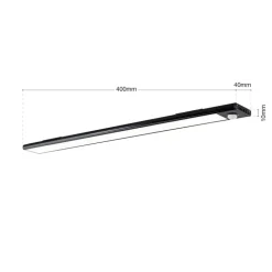 Norman LED-underskabsbelysning, sort, genopladeligt batteri, sensor, USB