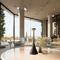 Nudrop LED-bordlampe, batteri, IP54, natsort