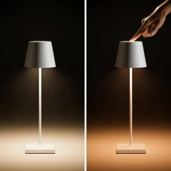 Nuindie LED genopladelig bordlampe, USB-C, hvid, IP54, dæmpbar