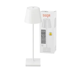 Nuindie LED genopladelig bordlampe, USB-C, hvid, IP54, dæmpbar