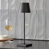 Nuindie LED genopladelig bordlampe, USB-C, sort, IP54, dæmpbar