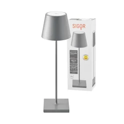 Nuindie LED genopladelig bordlampe, USB-C, grafit, IP54, dæmpbar