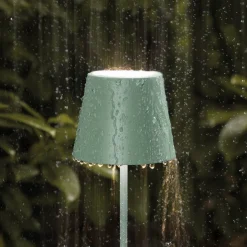 Nuindie LED genopladelig bordlampe, USB-C, salviegrøn, IP54, dæmpbar