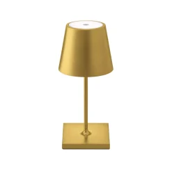 Nuindie mini LED genopladelig bordlampe, USB-C, guld, IP54, dæmpbar