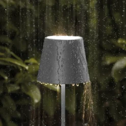 Nuindie mini LED genopladelig bordlampe, USB, grafit, IP54, dæmpbar