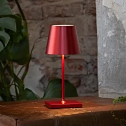 Nuindie mini LED genopladelig bordlampe, Easy Connect, rød, dæmpbar