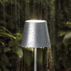 Nuindie mini LED genopladelig bordlampe, Easy Connect, sølv, dæmpbar.