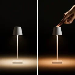 Nuindie pocket LED genopladelig bordlampe, sort, IP54, dæmpbar