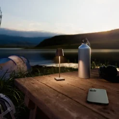Nuindie pocket LED genopladelig bordlampe, grafit, IP54, dæmpbar