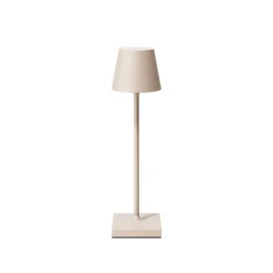 Nuindie pocket LED genopladelig bordlampe, beige, IP54, dæmpbar