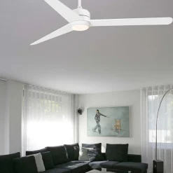 Nu loftventilator med LED-belysning, hvid