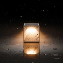 Nutalis mini LED-bordlampe, beige, IP54, dæmpbar