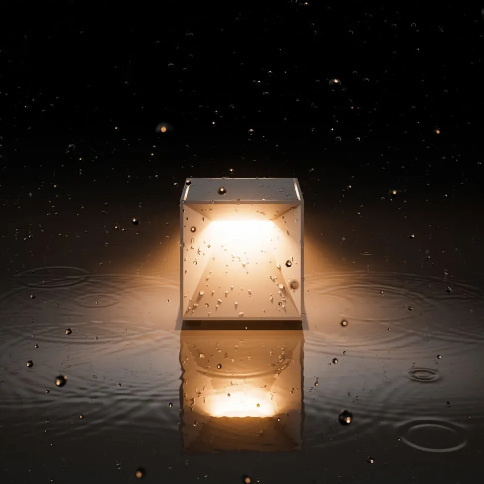 Nutalis mini LED-bordlampe, beige, IP54, dæmpbar
