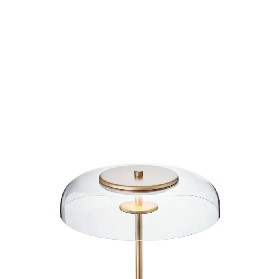 Nuura LED-gulvlampe Blossi, højde 120 cm, guldfarvet/klar