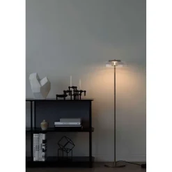 Nuura LED-gulvlampe Blossi, højde 120 cm, guldfarvet/klar