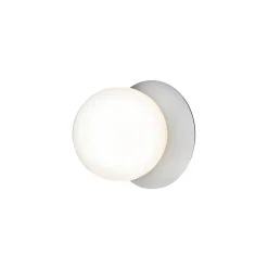 Nuura Liila 1 Medium væglampe IP44, sølv/hvid, varmhvid