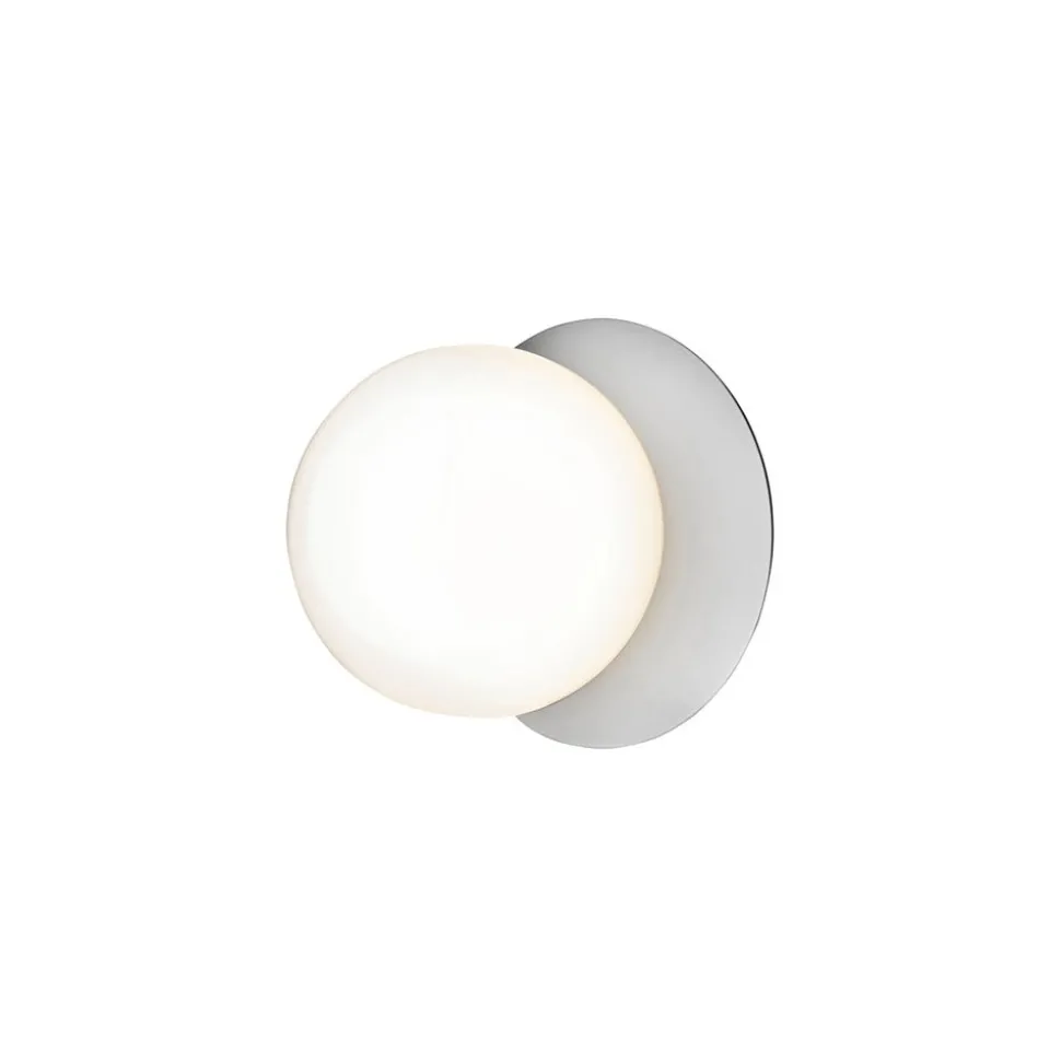 Nuura Liila 1 Medium væglampe IP44, sølv/hvid, varmhvid