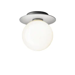 Nuura Liila 1 Medium væglampe IP44, sølv/hvid, varmhvid