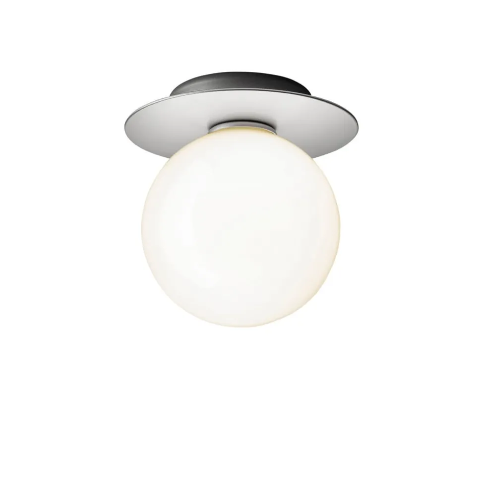 Nuura Liila 1 Medium væglampe IP44, sølv/hvid, varmhvid