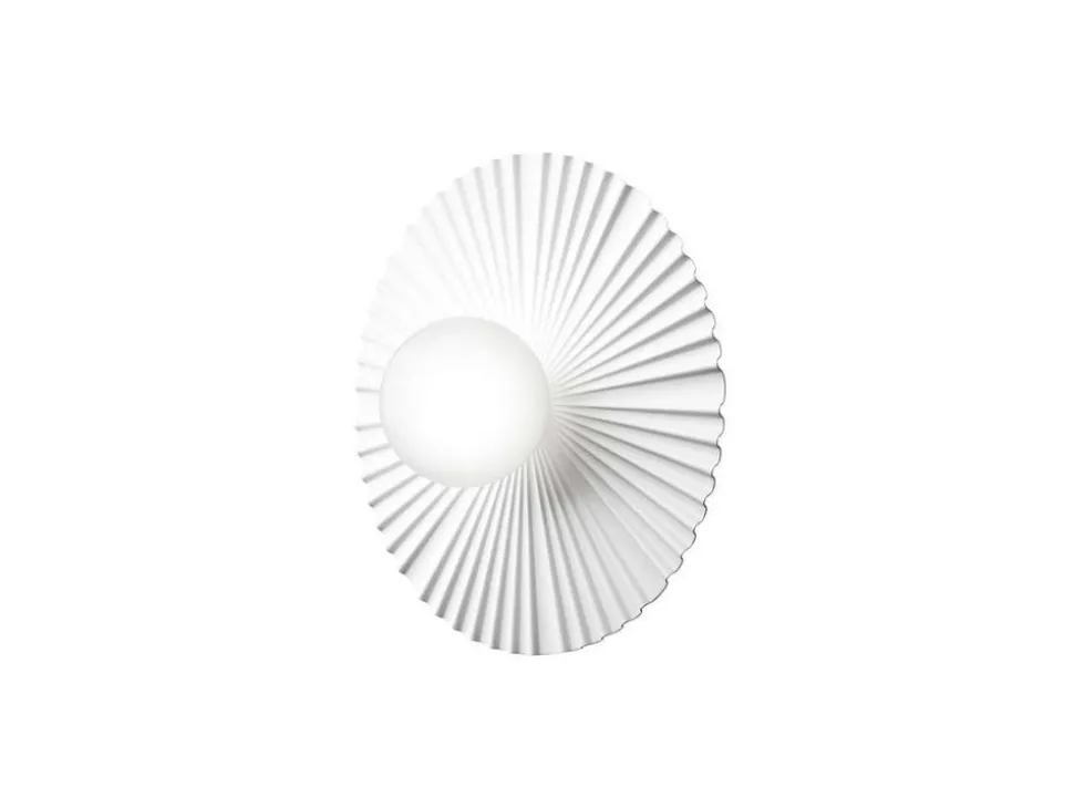 Nuura Liila Muuse væglampe, Ø 42 cm, IP44, hvid/opal