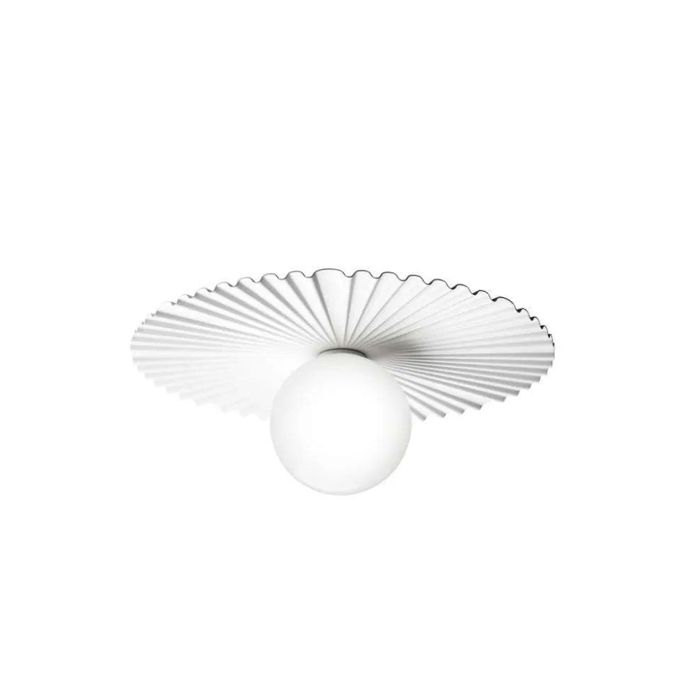 Nuura Liila Muuse væglampe, Ø 42 cm, IP44, hvid/opal