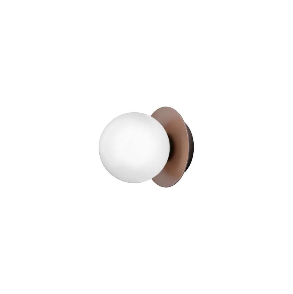 Nuura Liila 1 væg-/loftlampe, Ø 14 cm IP44, bronze/opal