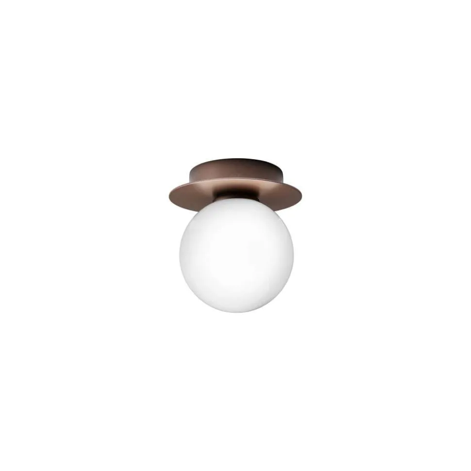 Nuura Liila 1 væg-/loftlampe, Ø 14 cm IP44, bronze/opal