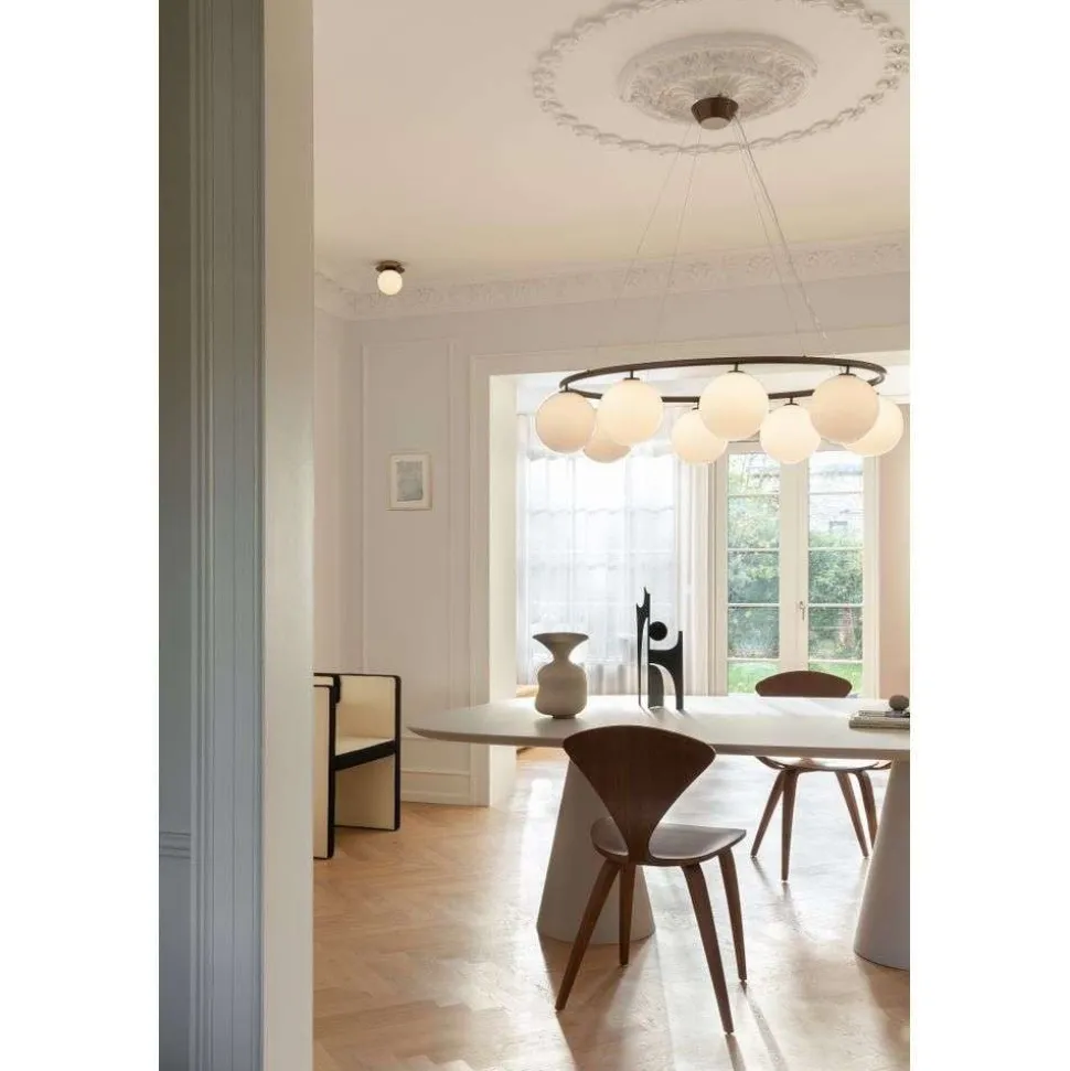 Nuura Liila 1 væg-/loftlampe, Ø 14 cm IP44, bronze/opal
