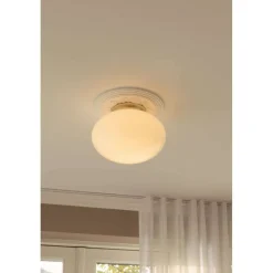 Nuura loftlampe Rizzatto 301, Ø 30 cm messingfarvet/opal