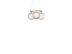 Nuura lysekrone Miira 3 Circular, Ø 54 cm, messing/klar