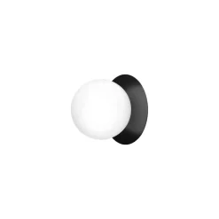 Nuura væglampe Liila 1, Ø 16 cm, IP44, sort/opal