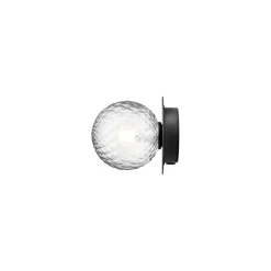 Nuura væglampe Liila 1, Ø 14 cm, IP44, sort/klar