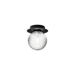 Nuura væglampe Liila 1, Ø 14 cm, IP44, sort/klar