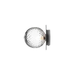 Nuura væglampe Liila 1, IP44, Ø 16,5 cm, sølv/klar