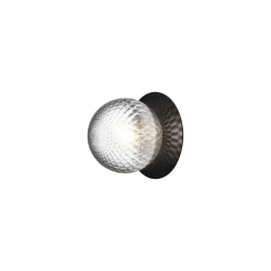 Nuura væglampe Liila 1 IP44 Ø 16,5 cm, sort/klar